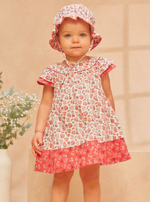 Vestido patchwork terracota KANORA / 24E1BFE1ROB001