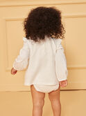 Blusa-body de color crudo con volantes LACOLINE / 24H1BFJ1BOD001