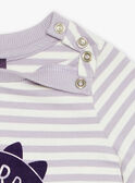 Camiseta lila de manga corta con estampado de rayas FAOCTAVE / 23E1BGO1TMCH700