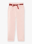 Pantalón nude y cinturón con estampado floral para niña CAPATETTE / 22E2PF71PAND319