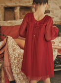 Vestido rojo de terciopelo y tul con brillo GLYREDETTE / 23H2PFN3ROBF529