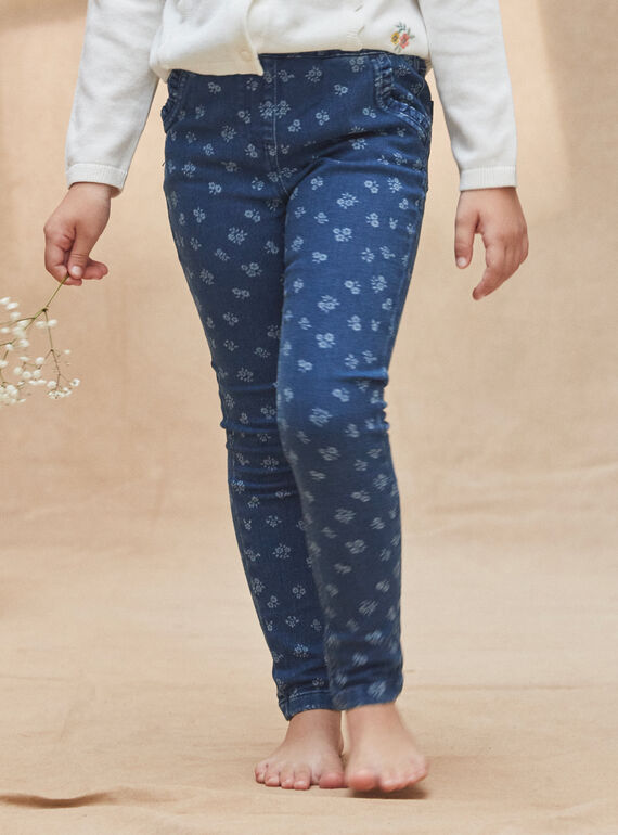 Pantalón denim slim azul con flores  KRIZETTE 1 / 24E2PFB2JEAP269