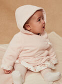 Chaqueta con capucha de color rosa pastel de terciopelo GONINE / 23H0CFB1VES301