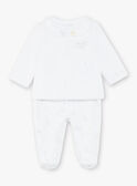 Conjunto de cárdigan y pantalón de terciopelo blanco para bebé ZOEDEN / 21E0NMG1ENS000
