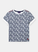 Camiseta de rayas marinas y patrón de veleros  KEBOTAGE / 24E3PG41TMC009