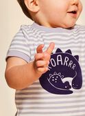 Camiseta lila de manga corta con estampado de rayas FAOCTAVE / 23E1BGO1TMCH700