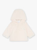 Chaqueta con capucha de color rosa pastel de terciopelo GONINE / 23H0CFB1VES301