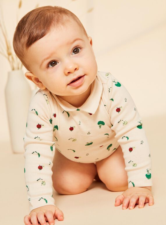 Body de color vainilla con estampado de verduras de fantasía FACUNCAN / 23E1BGB1BOD114