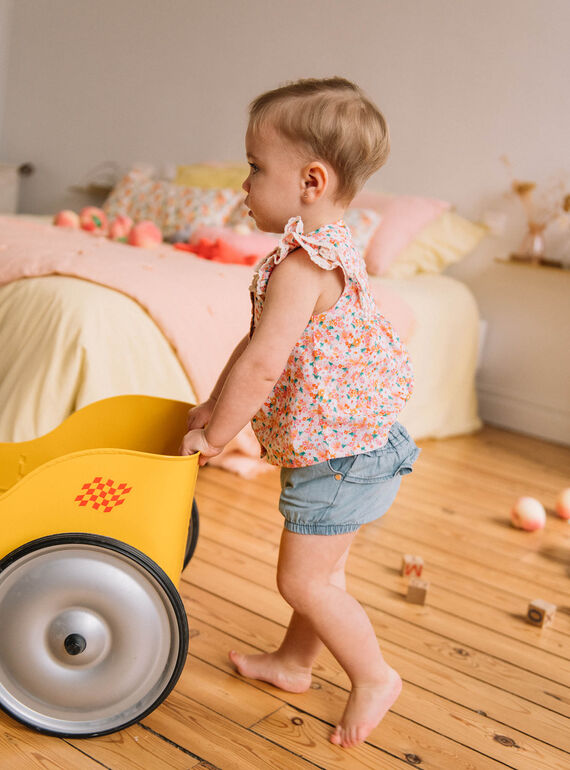Short denim azul para bebé niña CAPHILIPA / 22E1BFM1SHOP272