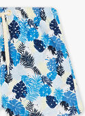 Short de playa azul vivo con estampado de hojas para bebé niño CILEO / 22E4BGO1MAI701