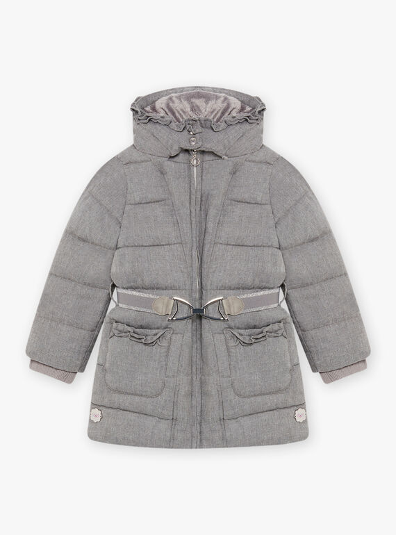 Anorak gris ratón con capucha para niña BLOZIKETTE / 21H2PFE3D3E904