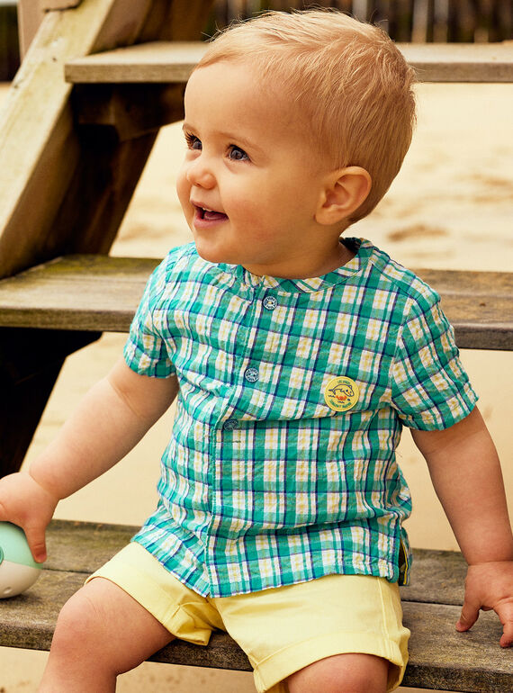 Camisa de tejido mil rayas y cuadros, para bebé niño CAVAHE / 22E1BGN1CHM209