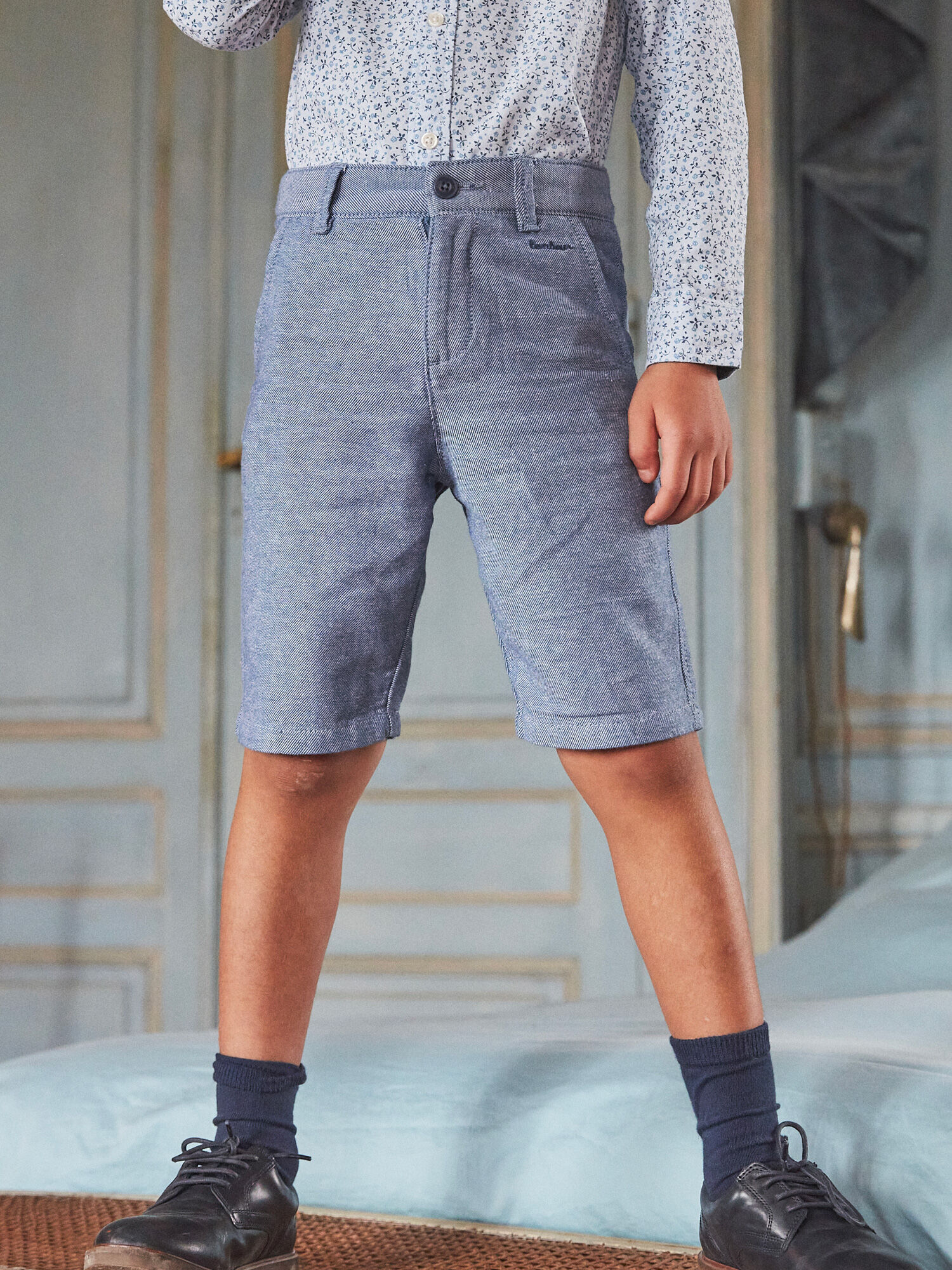 Bermudas bordadas azules Chico Sergent Major