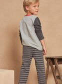 Pijama gris jaspeado de muletón cepillado y punto fino GRUPOAGE / 23H5PG15PYJJ921