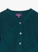 Cárdigan verde esmeralda de punto de fantasía GACAMILLE / 23H1BF82CAR608