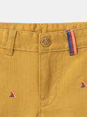 Short mostaza con bordado de aleta de tiburón multicolor KLOMUAGE / 24E3PGS1BERB107