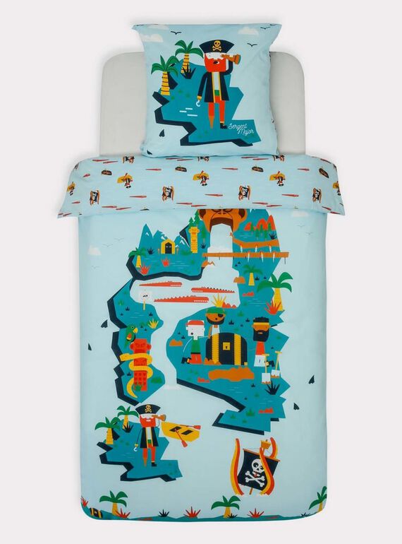 Juego de cama de color turquesa con estampado de piratas TIPARURPIR / 20EZEN74PLCC218