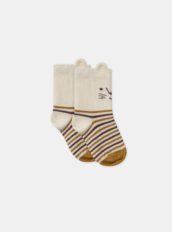 Calcetines de rayas con cara de león MAARNO / 25E4BG72SOQ114