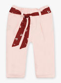 Pantalón de twill nude y cinturón con estampado floral para bebé niña CABATA / 22E1BF71PAND319