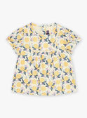 Blusa de color vainilla de satén con estampado de frutas FAPENNY / 23E1BFO1CHE114