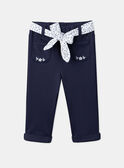 Pantalón azul marino con cinturón de estampado de flores LACLARA / 24H1BFJ1PAN070