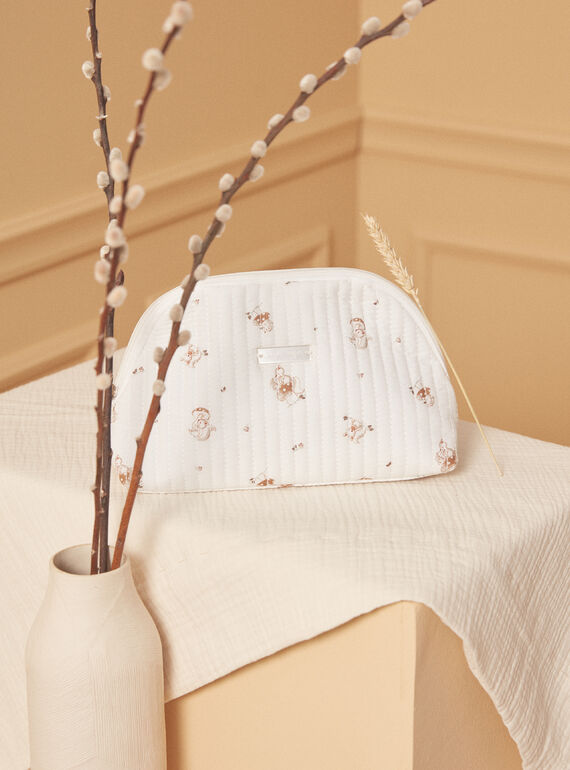 Neceser crudo de popelina con estampado de animales del bosque LOADEN / 24H0AM11ACD001