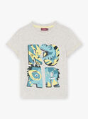Camiseta gris ceniza con estampado de dinosaurio para niño CAXOLAGE / 22E3PGB1TMCJ904