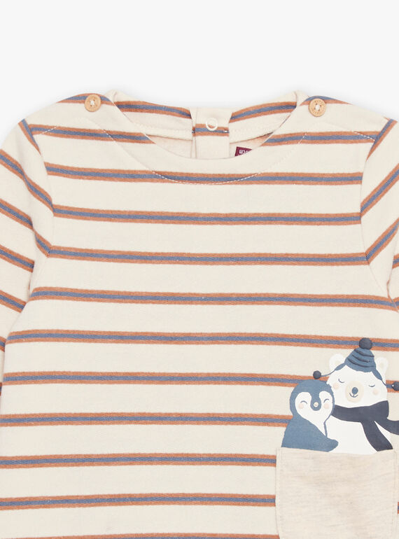 Camiseta beige de rayas DASAM / 22H1BGY3TMLA001