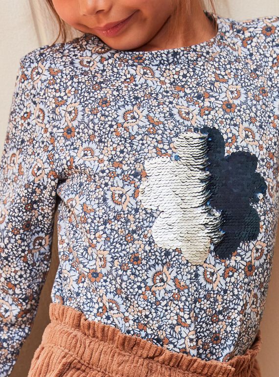 Sudadera con estampado floral y dibujo de copo y lentejuelas reversibles DIASWETTE / 22H2PFY1SWEC206