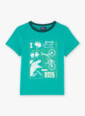 Camiseta con estampado de dinosaurio y de bicicletas fosforescentes FEPAGE / 23E3PGB2TMC630