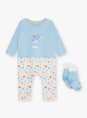 Pelele con estampado de ballena y calcetines para bebé niño CEIACOB / 22E5BG51GREC232