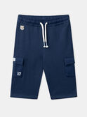 Pantalón cómodo azul marino con bolsillos efecto cargo LADAMIEN / 24H1BGJ1PANC230
