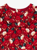 Vestido rojo con estampado de flores de pana GAOLLY / 23H1BFQ1ROBF506