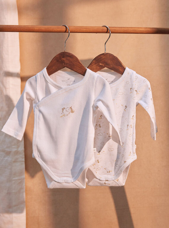 2 bodis de recién nacido de color crudo de algodón orgánico KOERT / 24E0NM11BOD000