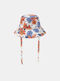 Gorro bucket con estampado de flores tropicales naranjas y azules KLOBOBETTE / 24E4PFS1CHA001