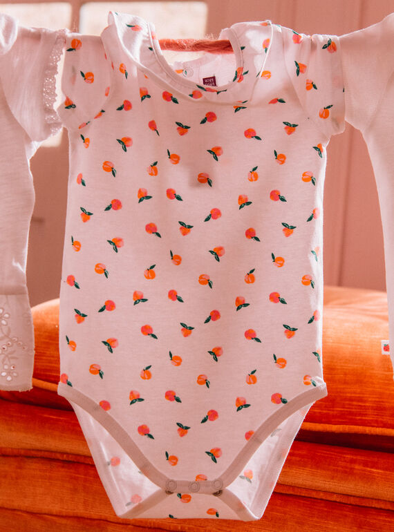 Body de color crudo con estampado de melocotón para bebé niña CAPATRICIA / 22E1BFM1BOD001