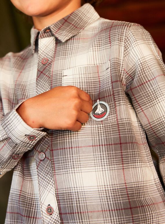 Camisa de cuadros con estampado de cohete DUCHEMAGE / 22H3PGZ1CHMJ908