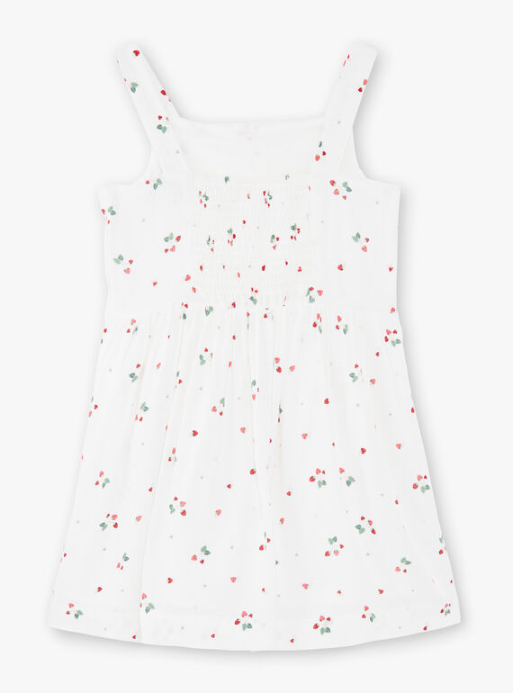 Vestido de color crudo con estampado de fresa ZOLOMETTE / 21E2PFJ1CHS001