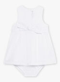 Vestido y cubrepañal elegante crudo para bebé niña CAJULIE / 22E1BFH2CHS001