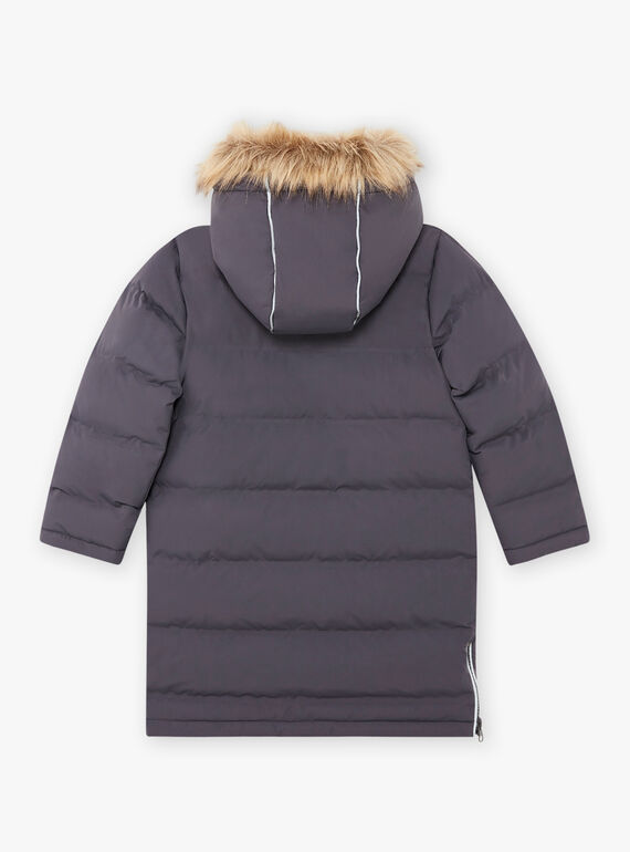 Parka gris oscuro con forro polar para niño BADOUNAGE / 21H3PGE3PARJ916