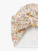 Gorro de recién nacido crudo y rosa con estampado de flores LOA / 24H0AF11BON001