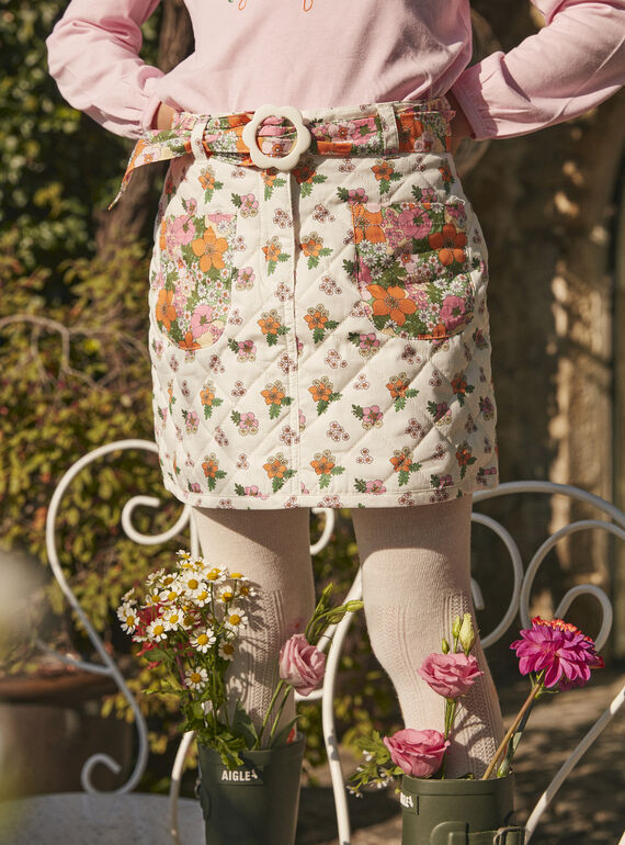 Falda de color crudo con estampado floral KAJUPETTE / 24E2PF31JUP001