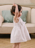 Vestido y cubrepañal elegante crudo para bebé niña CAJULIE / 22E1BFH2CHS001