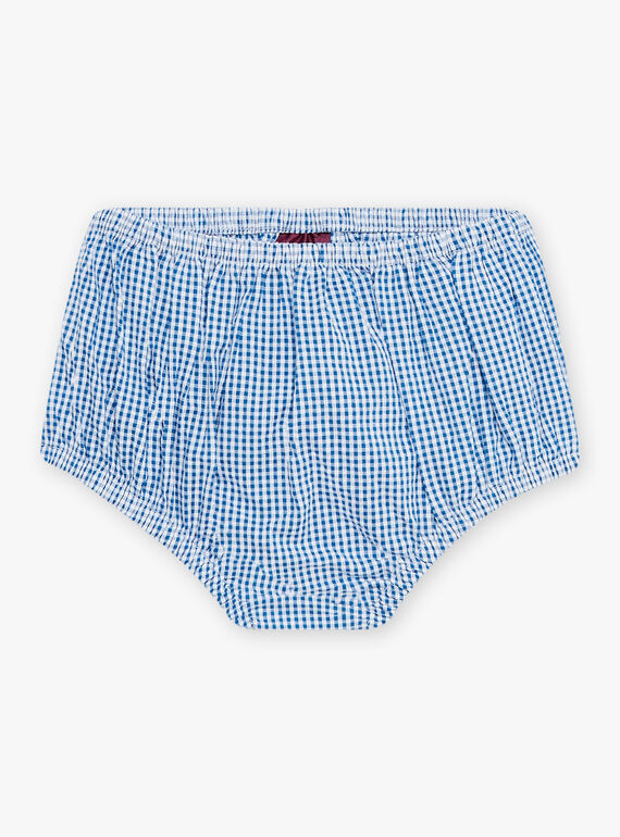 Conjunto de vestido bordado y cubrepañal de mil rayas de cuadros para bebé niña CAFABIENNE / 22E1BF81ROB208