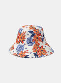 Gorro bucket con estampado de flores tropicales naranjas y azules KLOBOBETTE / 24E4PFS1CHA001