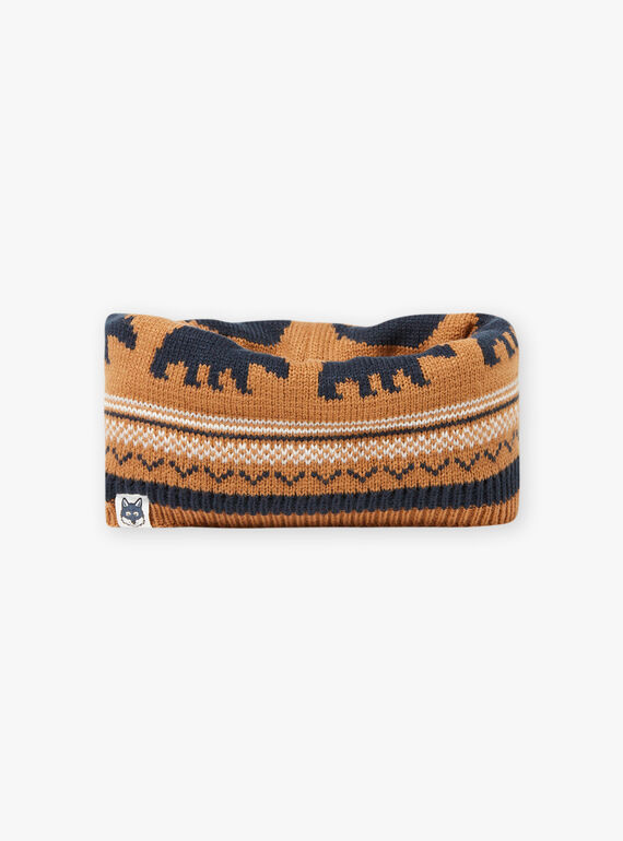 Cuello de punto jacquard con estampado de oso para niño BICOUAGE / 21H4PGE2SNO804