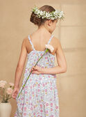 Vestido largo avolantado de color crudo con estampado de flores KRUCHETTE 1 / 24E2PFK5RBS001