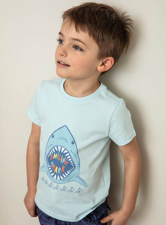 Camiseta azul con estampado de tiburón ZUZAGE1 / 21E3PGL3TMC614