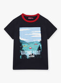 Camiseta de color azul marino con estampado de remo para niño CEBESTAGE / 22E3PG82TMC070