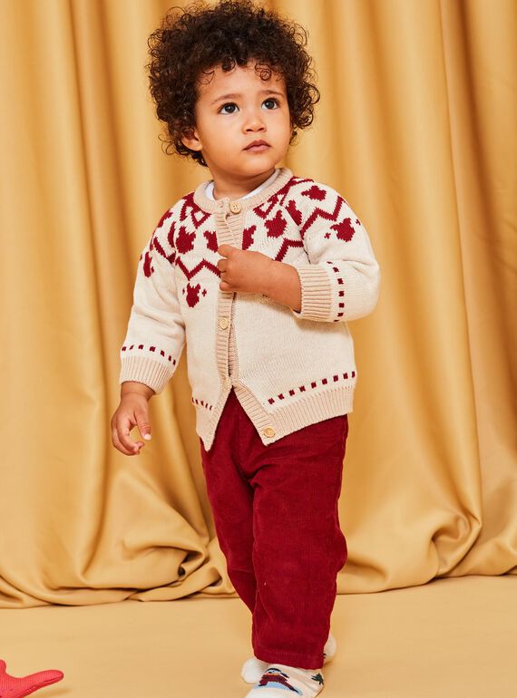 Cárdigan de punto rojo y beige DAPIERRE / 22H1BGX1GILF512